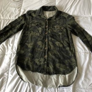 Sneak Peak Camo Button Up top
